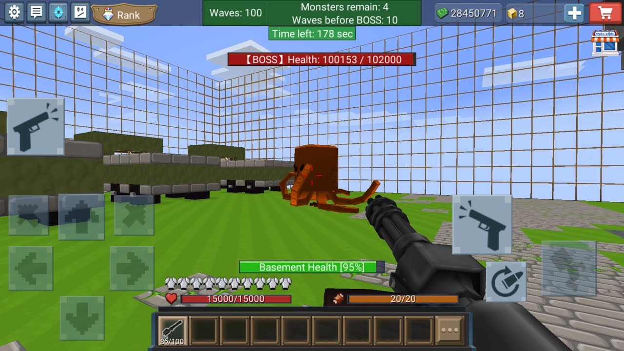 Blockman Go Aliens Attack passing level 100