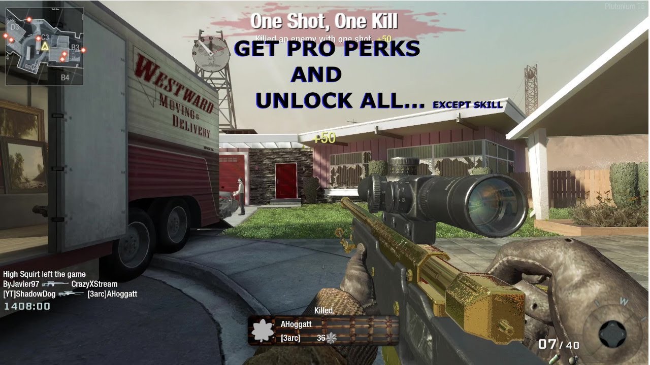 Unlock All and Pro Perks on Black Ops 1 Plutonium  ( all codes in the description / Pro Perk Method)