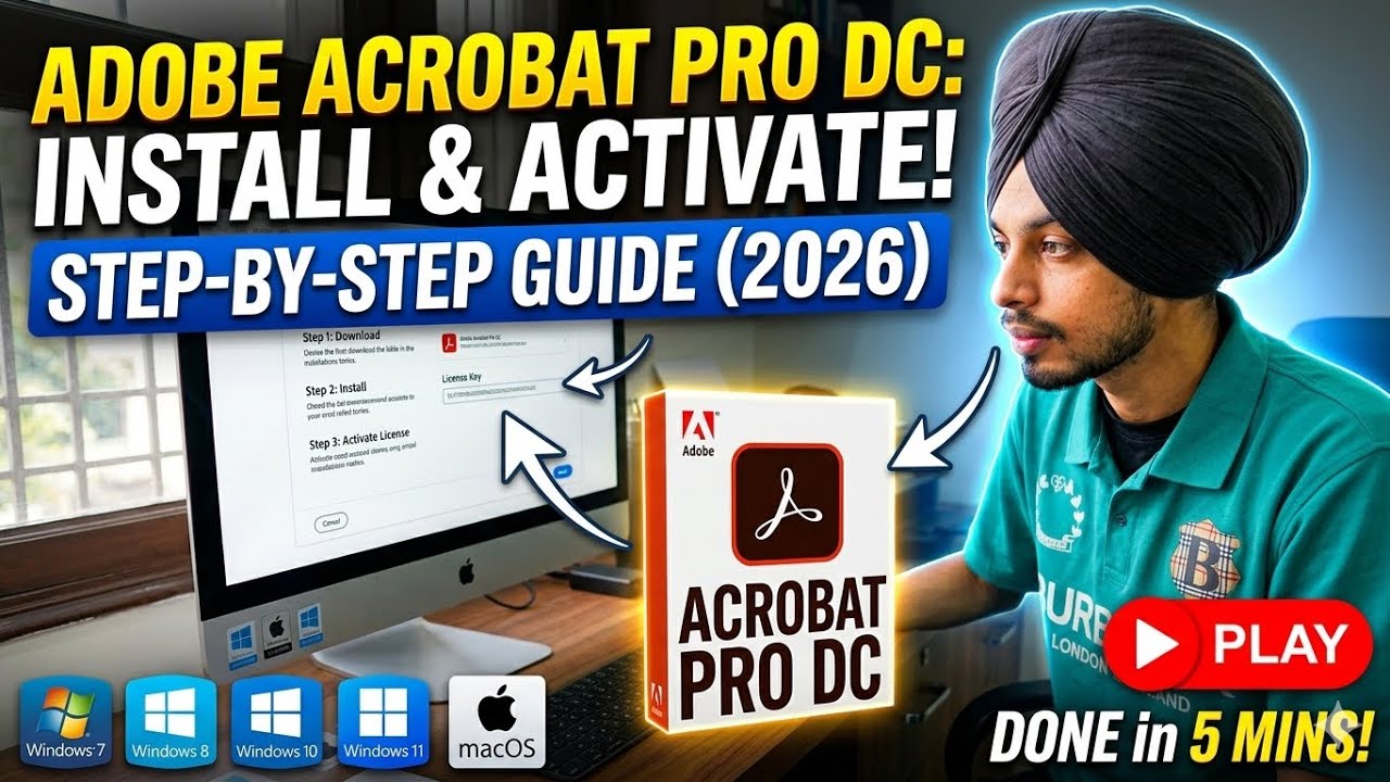Install Adobe Acrobat Pro DC & Activate License (Step-by-Step Guide 2026)