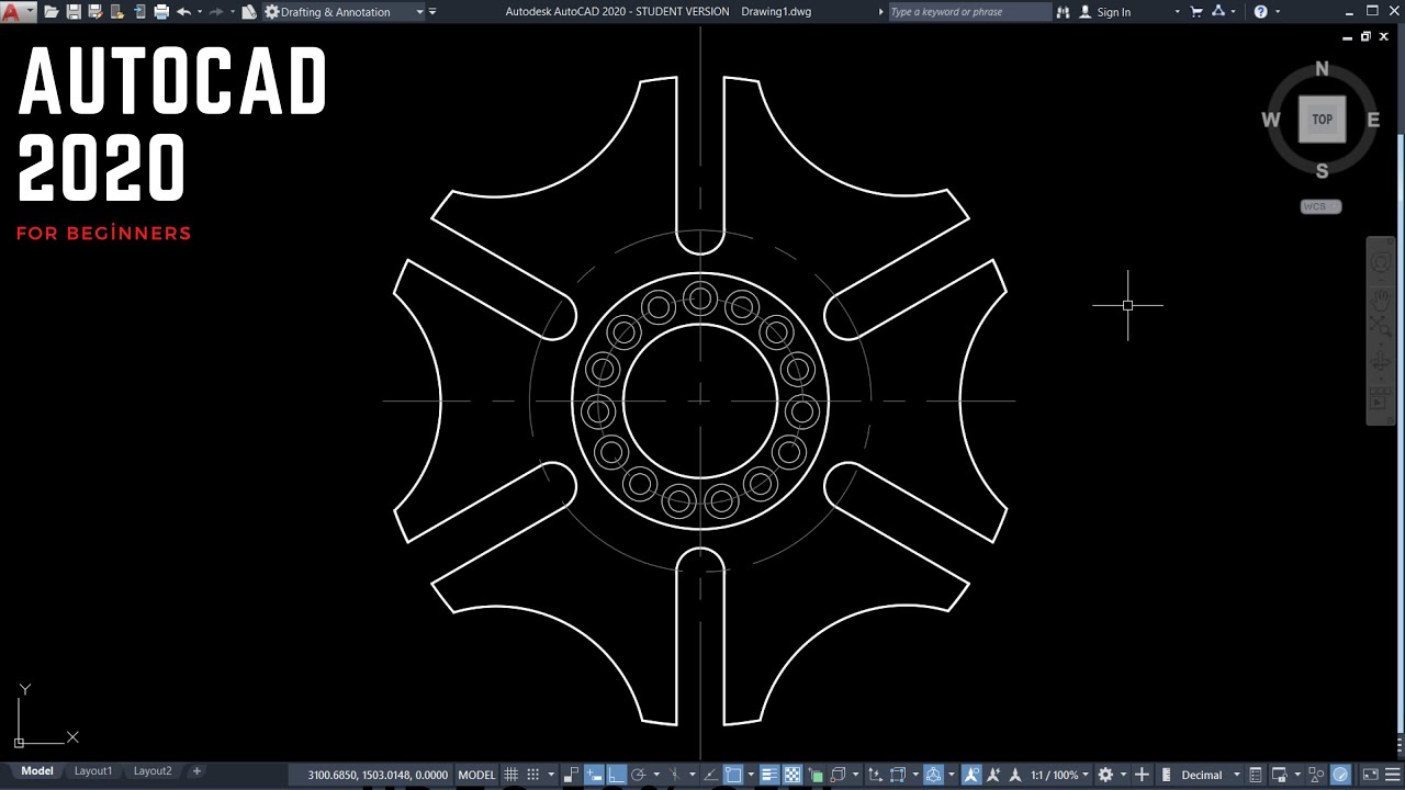 Autocad 2D Çizim Örnekleri | Autocad 2D Practice Drawing | Ejemplos de dibujo de Autocad