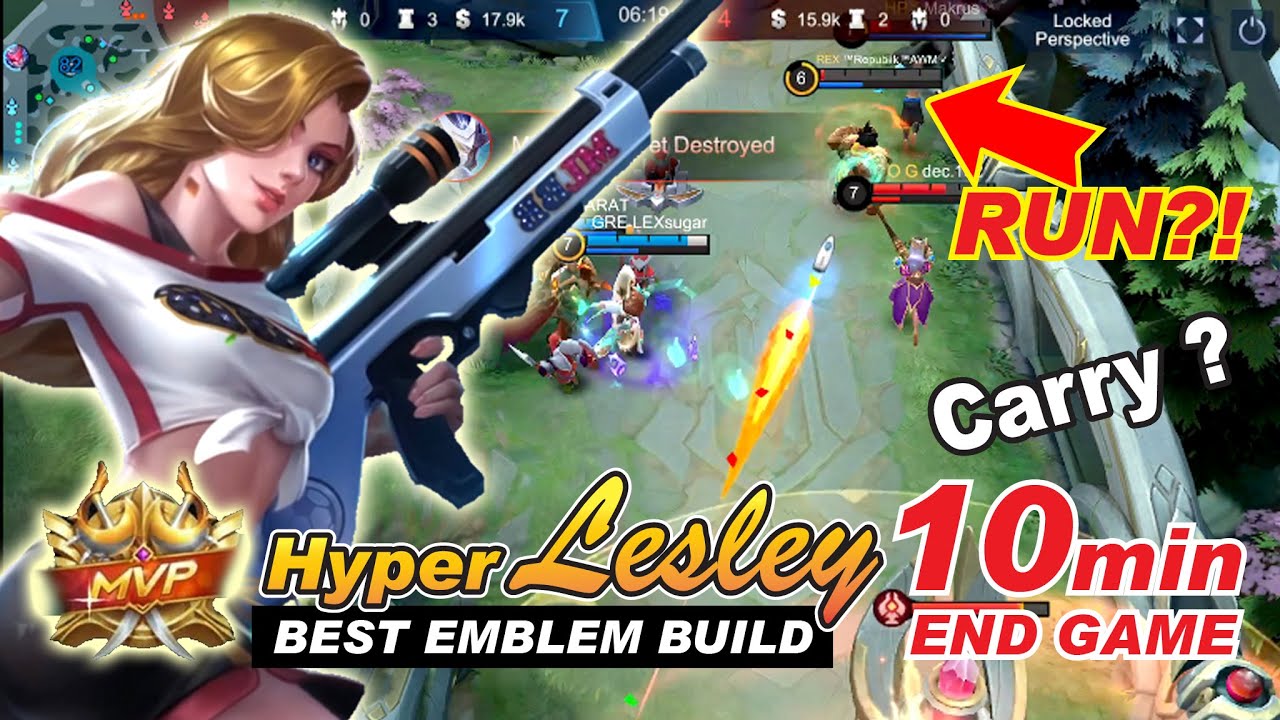 LESLEY EMBLEM SET 2021 and BEST BUILD ( HYPER ) Cheergunner Skin Gameplay | Mobile Legends Bang Bang