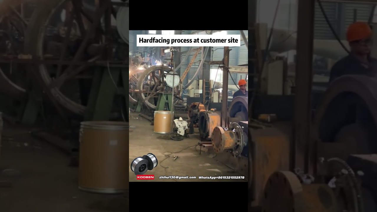 Hardfacing process at the customer's factory / Proceso de endurecimiento en la f&aacute;brica del cliente