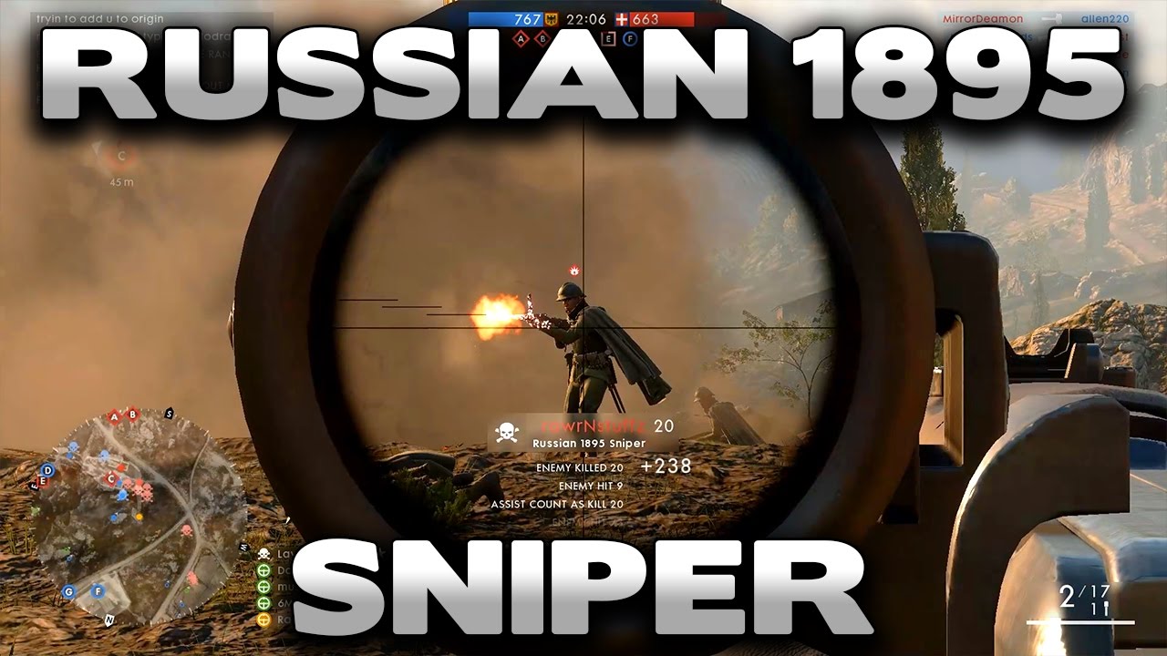 Battlefield 1 Russian 1895 Sniper - Scout Class