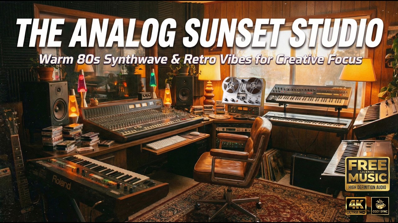 The Analog Sunset Studio 🌇 Warm 80s Synthwave & Retro Vibes for Creative Focus