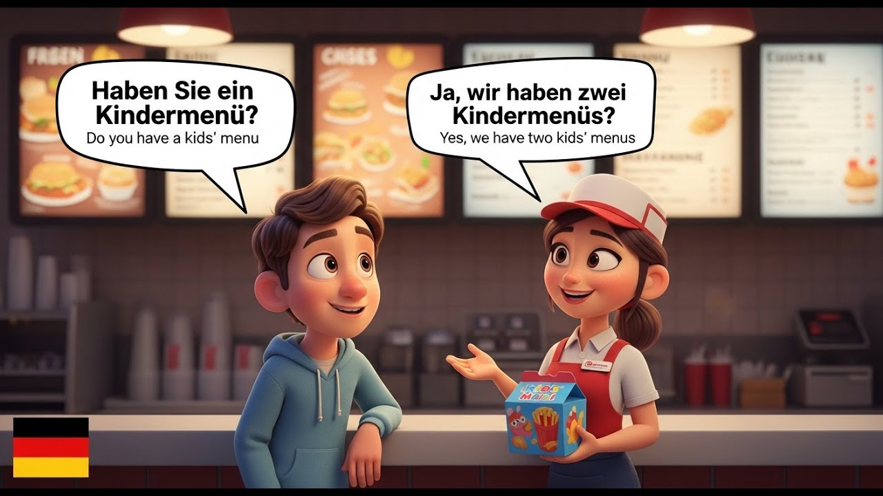 🇩🇪 Fast Food Ordering in Germany | A1-A2 | Learn German Like a Local | Easy German for beginners