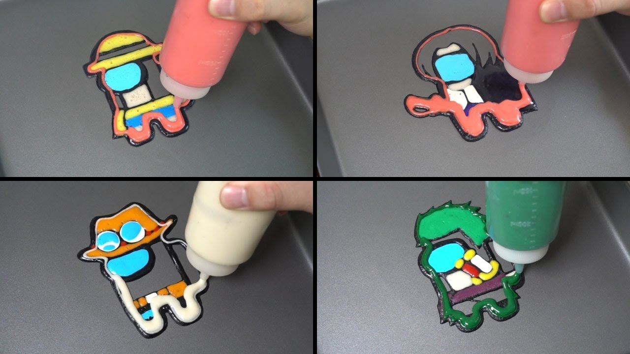 Among us Pancake Art (One Piece Version) - Luffy, Zoro, Shanks, Ace