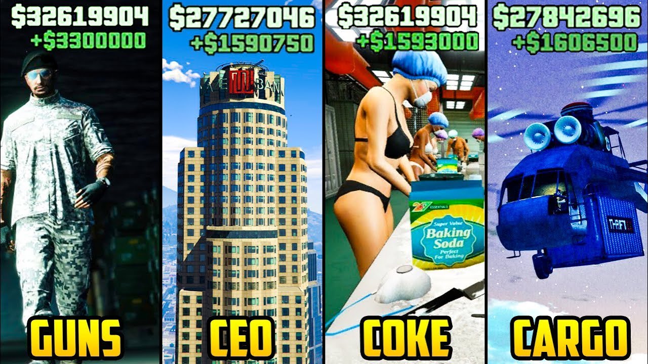 GTA 5 Online - TOP 5 BEST BUSINESSES TO BUY & MAKE MONEY (I/E vs CEO vs MC vs Guns)