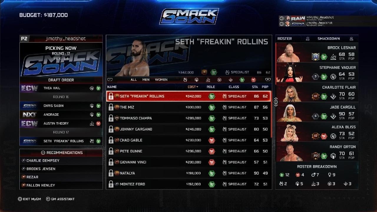 WWE 2K25 new gm mode