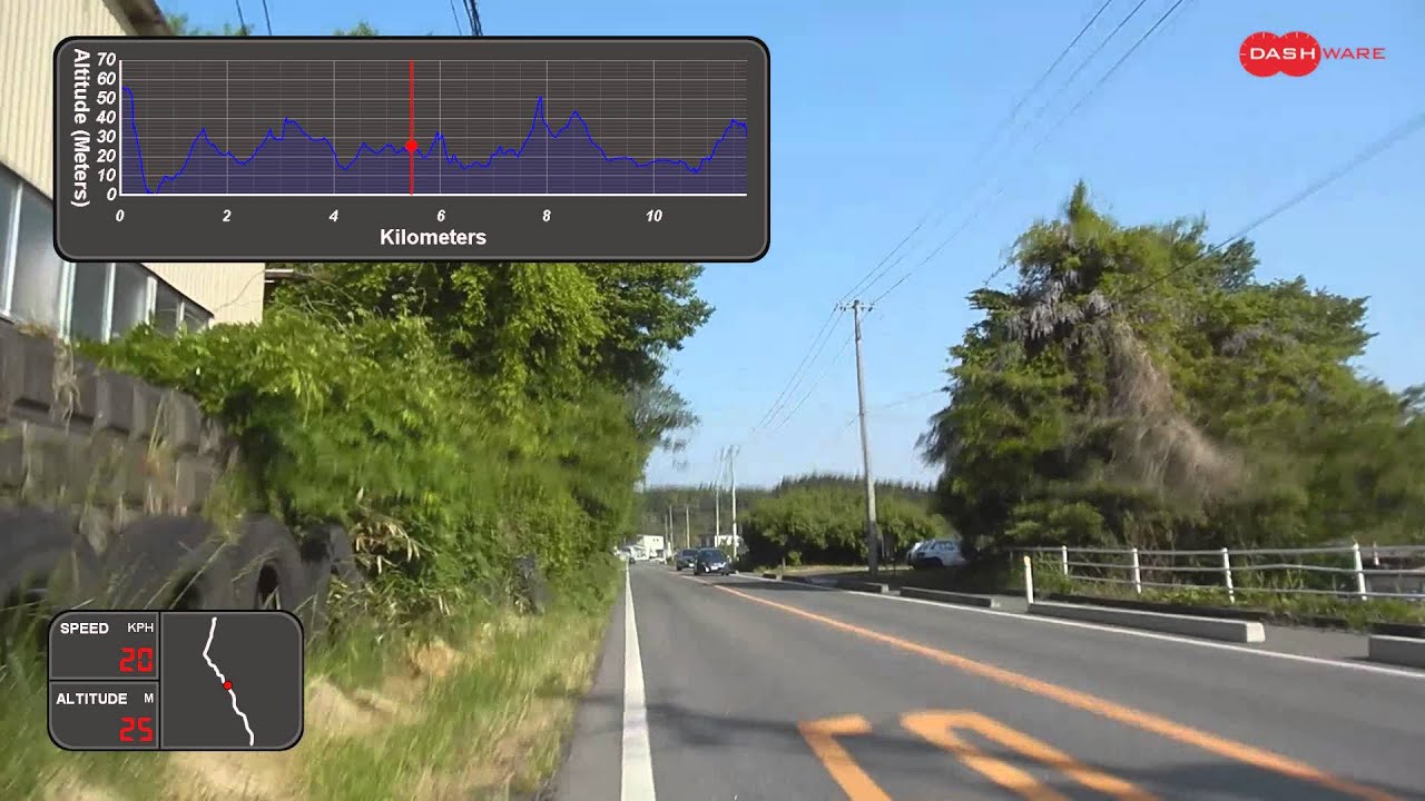 DashWare 自転車動画　国道4号線-栗駒公園線-国道457号