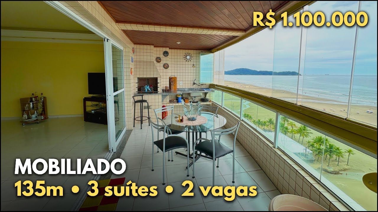 #318 VENDIDO ✅ APARTAMENTO MOBILIADO FRENTE MAR NA AVIAÇÃO, PRAIA GRANDE