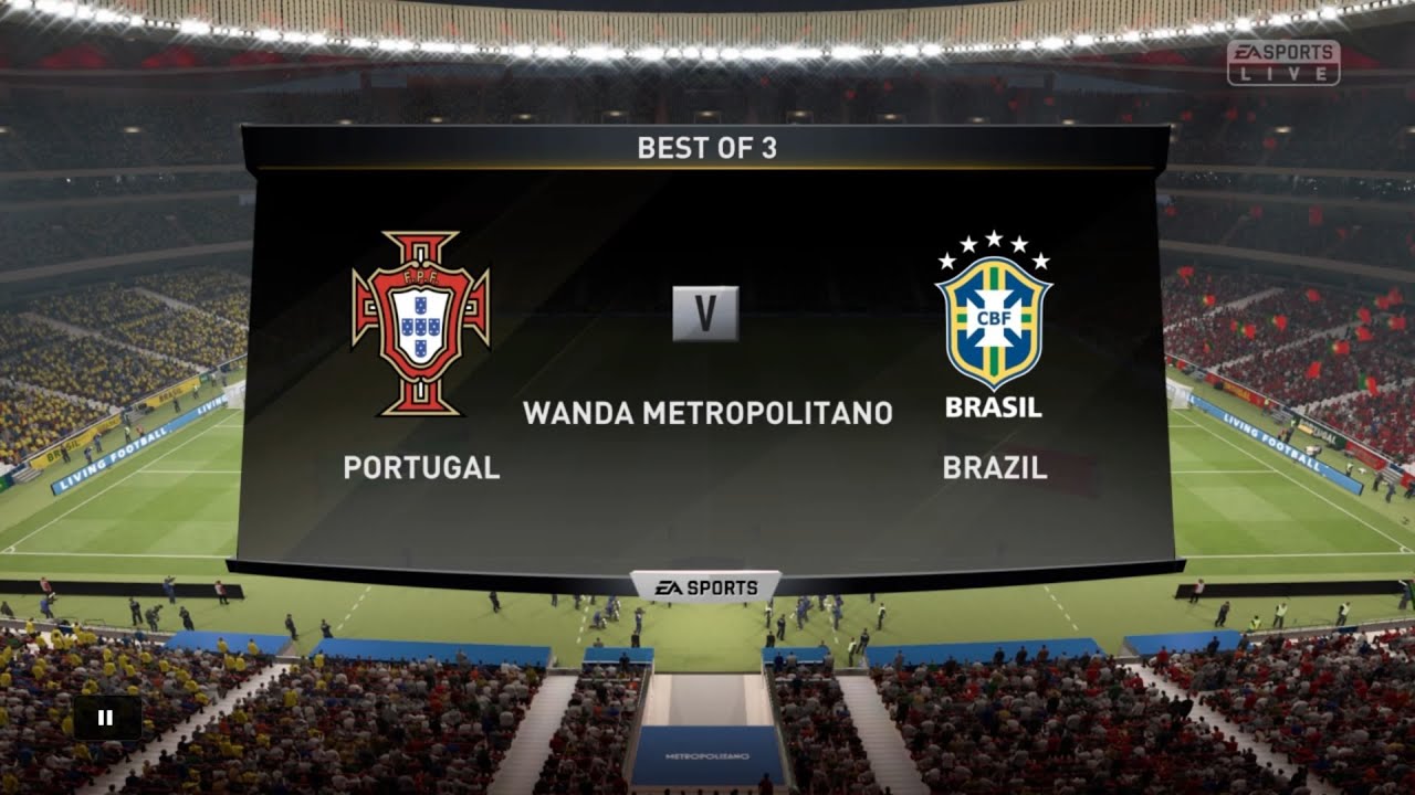 FIFA 19 | BRAZIL VS PORTUGAL GAMEPLAY BEST OF 3 MATCH WALKTHROUGH 1080/60HZ PS4