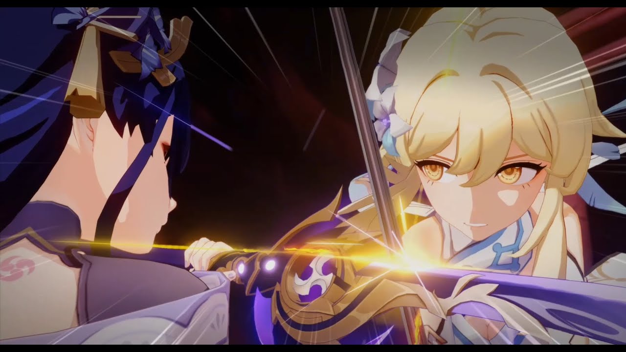 Genshin Impact - Lumine vs. Raiden Shogun Boss Fight Round 2 w/ Final Cutscenes (Japanese Dub)