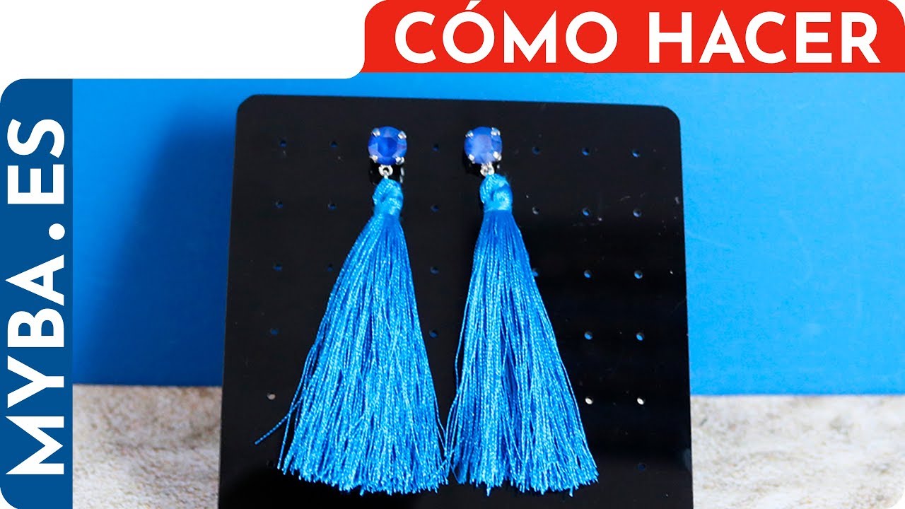 Más fácil imposible: 4 Modelos de pendientes o aretes con borlas de hilo, cristales y pompones.