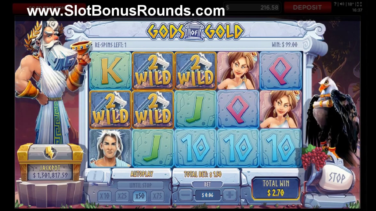 Gods of Gold  - Sticky Wilds - 70x win - 888Casino