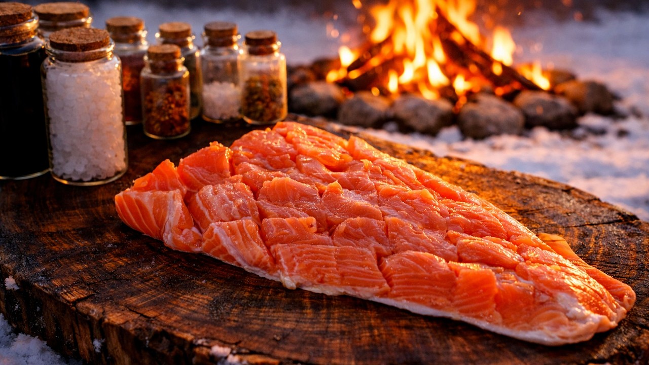 Extreme WINTER Cooking at −20°C! SALMON in the Ice Igloo!