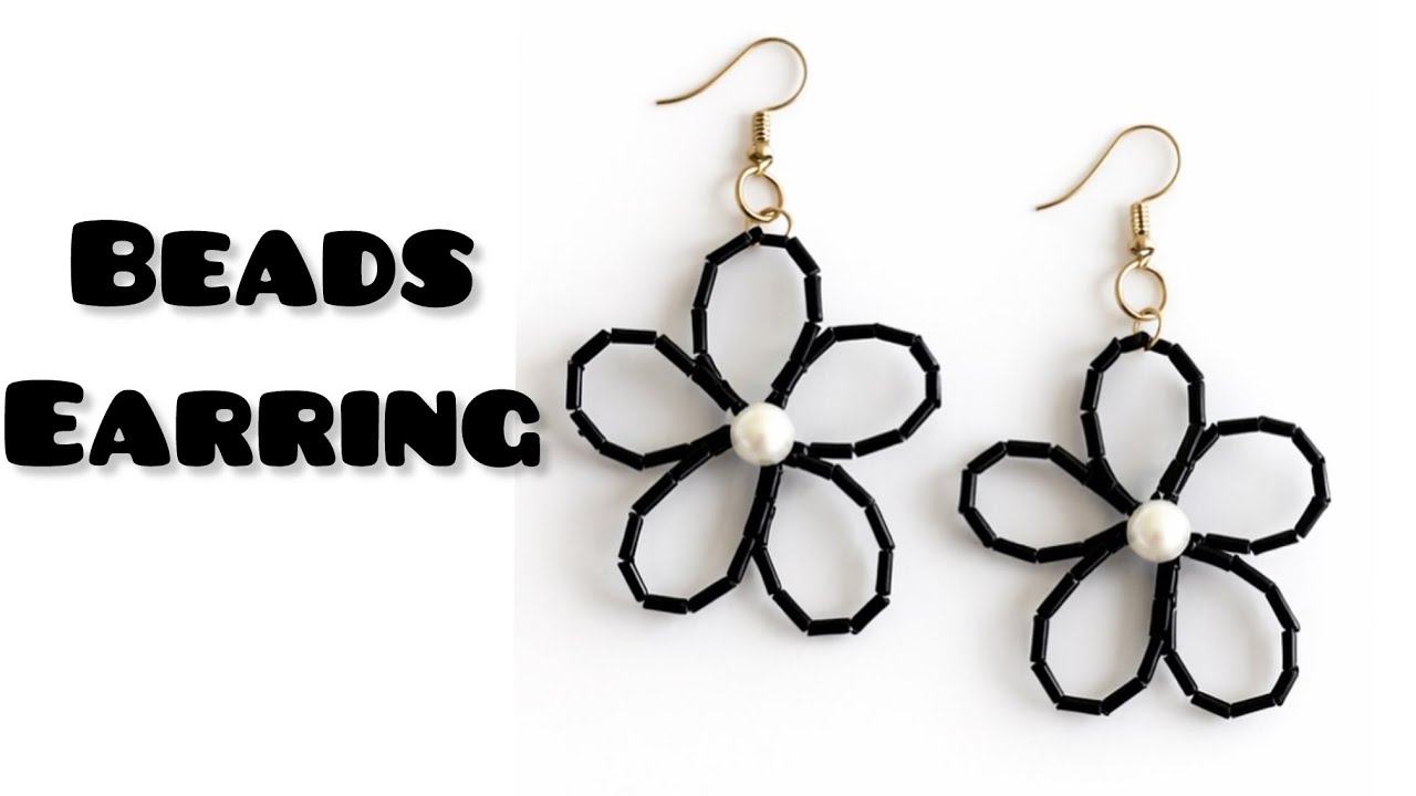Simple Beaded Flower Earrings Tutorial | DIY Earrings