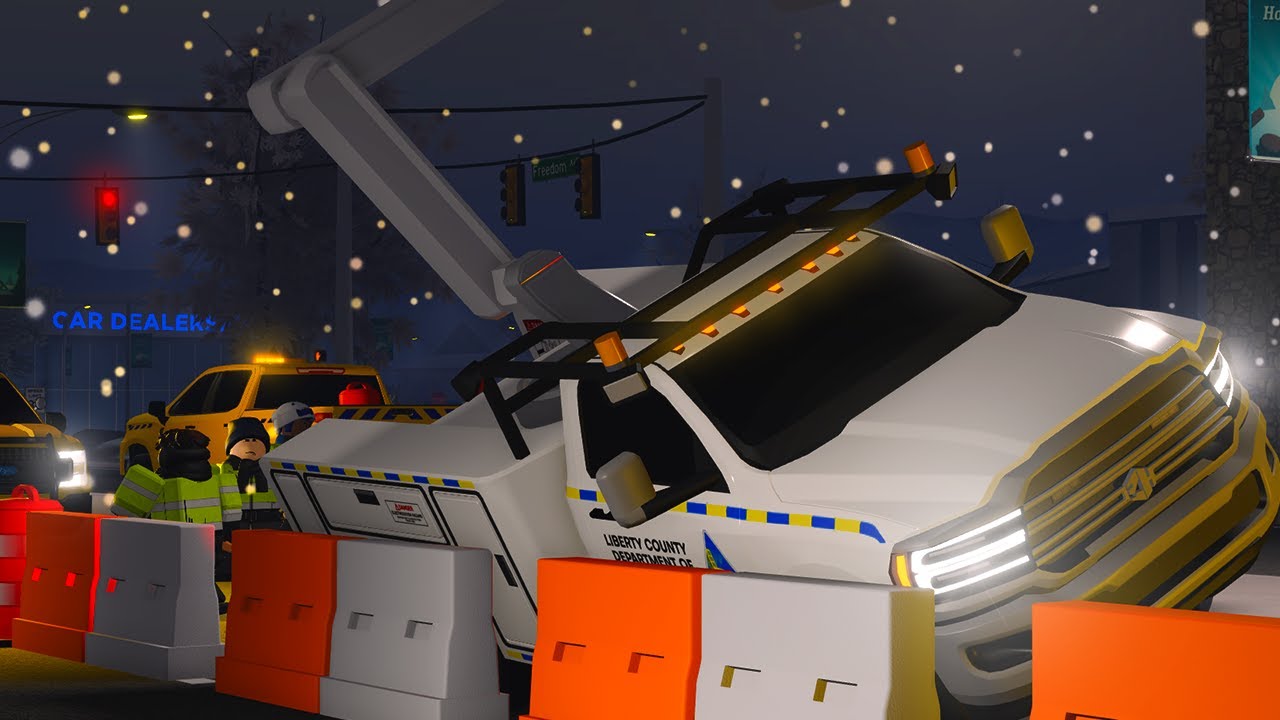 Car CRASHES into DOT bucket truck on icy roads!