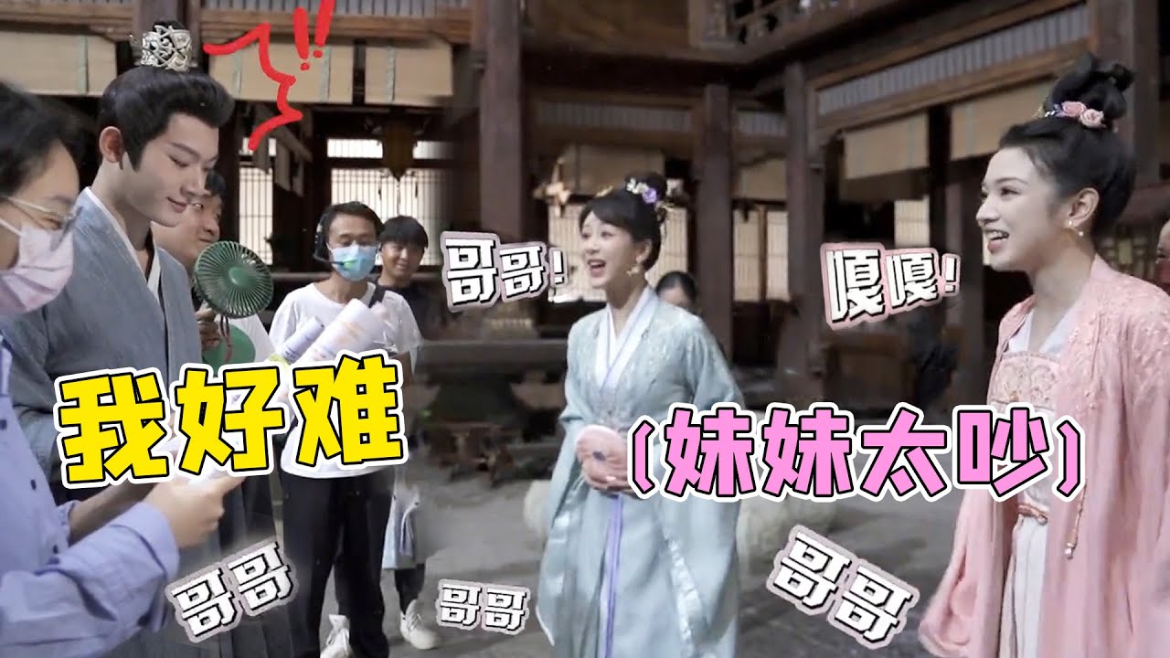 杨紫代露娃发起声波攻击，片场大喊张晚意哥哥，三兄妹笑料不断#杨紫 #张晚意 #长相思