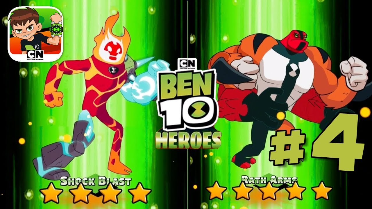 2 NEW ALIENS SHOCK BLAST & RATH ARM Unlocked! Ben 10 Heroes - iOS / Android Gameplay Part 4