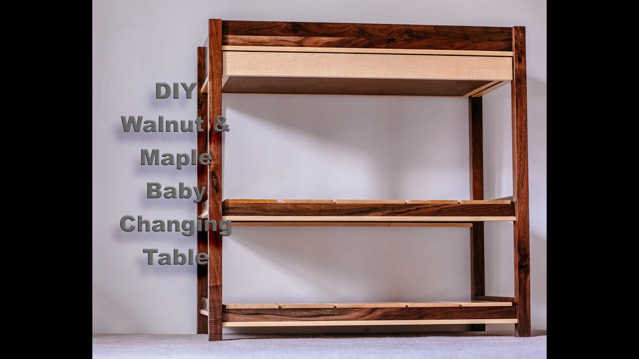 DIY Walnut & Maple Baby Changing Table