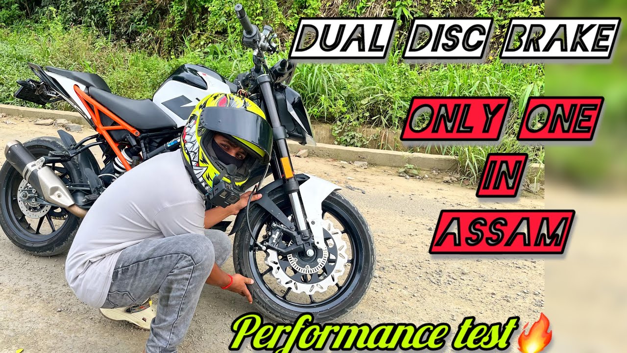 Brake test on Ktm Duke after installing Double disc brake