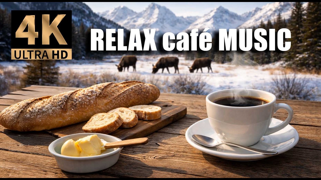 4K Cozy Coffee Shop with Smooth Piano BOSSA NOVA, Jazz Music for Relaxing