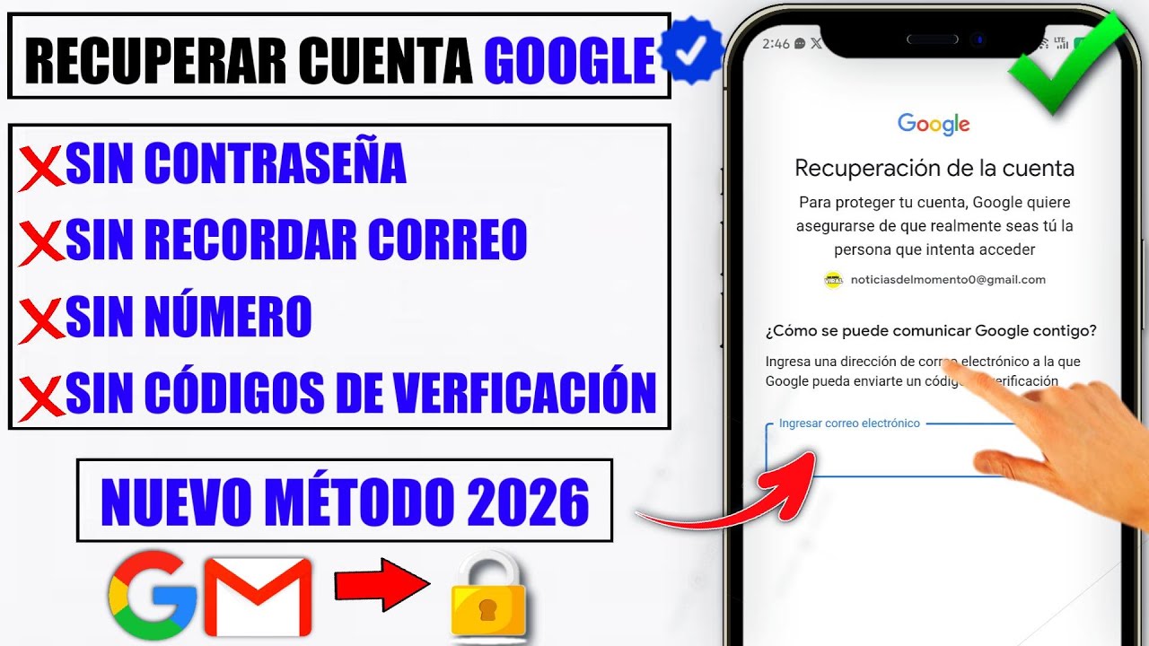 ✅CÓMO RECUPERAR MI CUENTA DE GOOGLE GMAIL 2026 ❌ SIN CORREO, SIN TELÉFONO Y SIN CONTRASEÑA |Google|