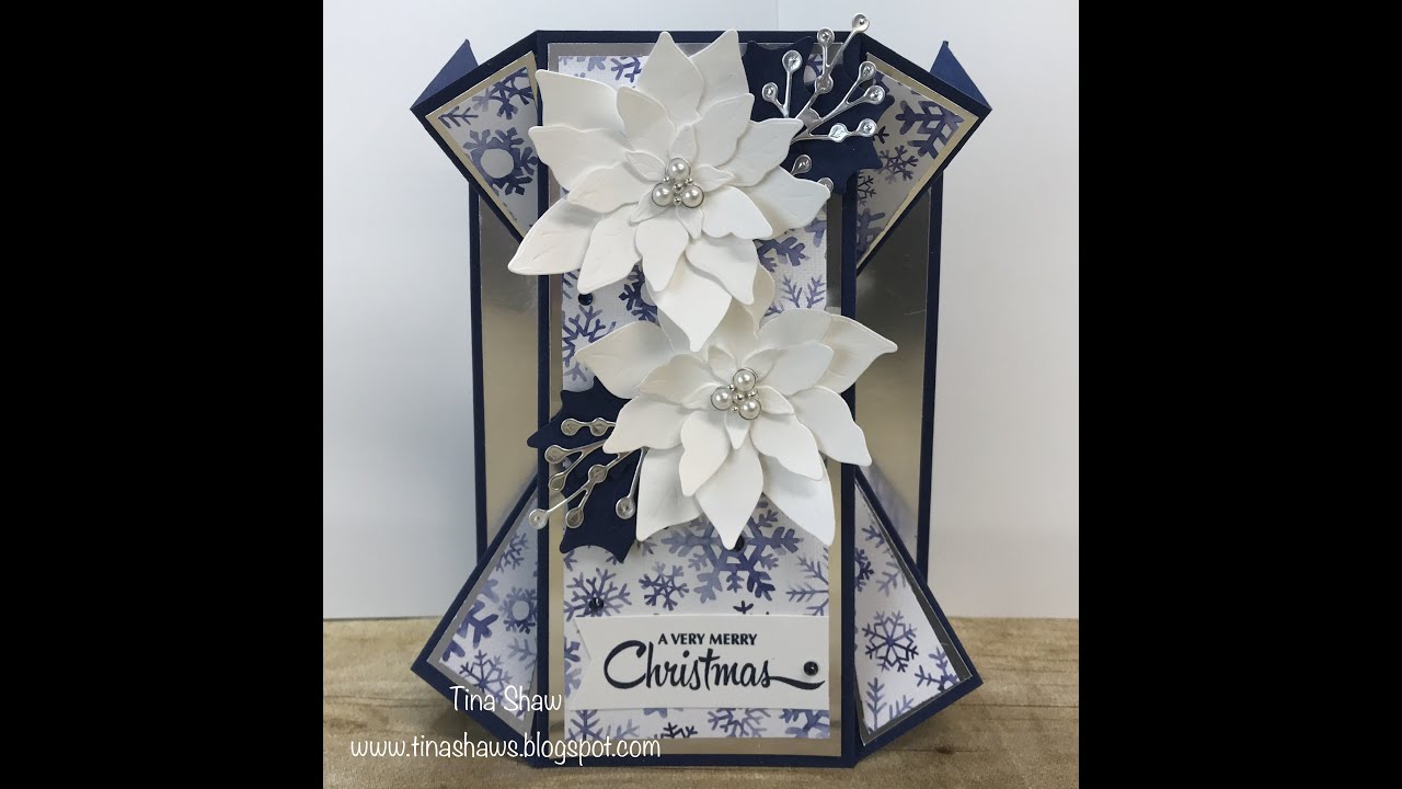 Double Fan Fold Poinsettia Petals Card