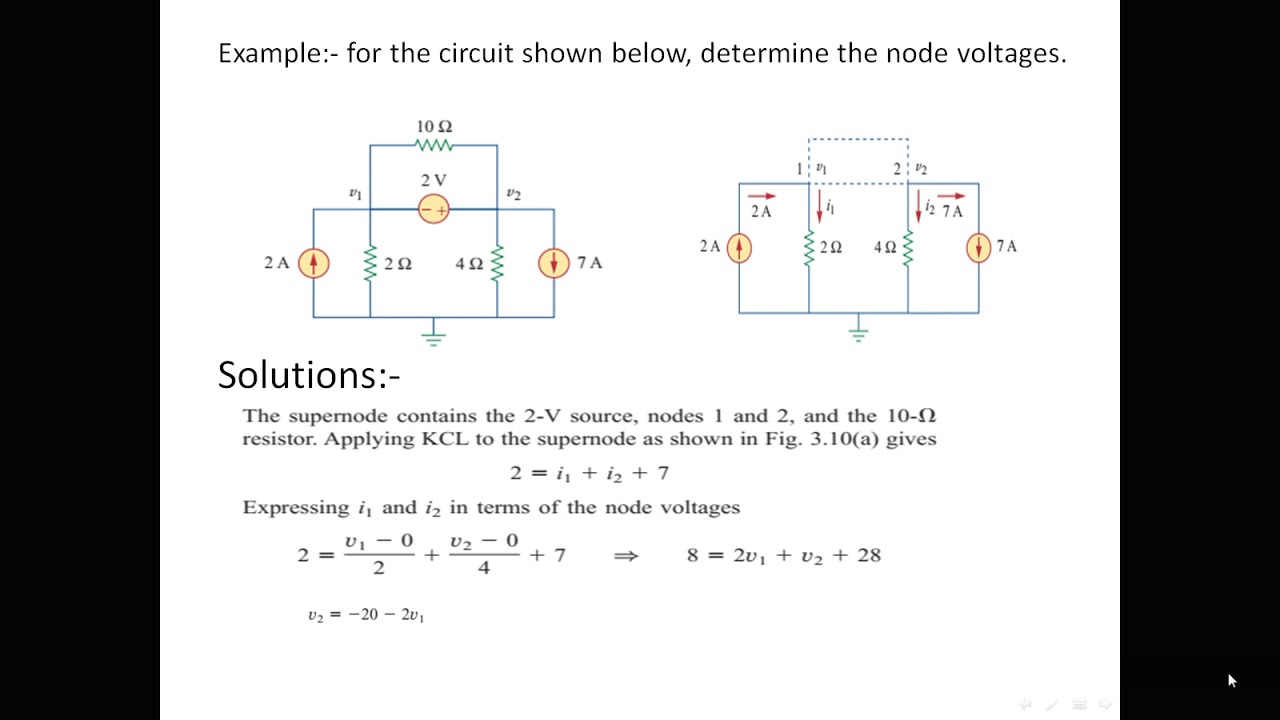 Nodal Analysis with voltage source