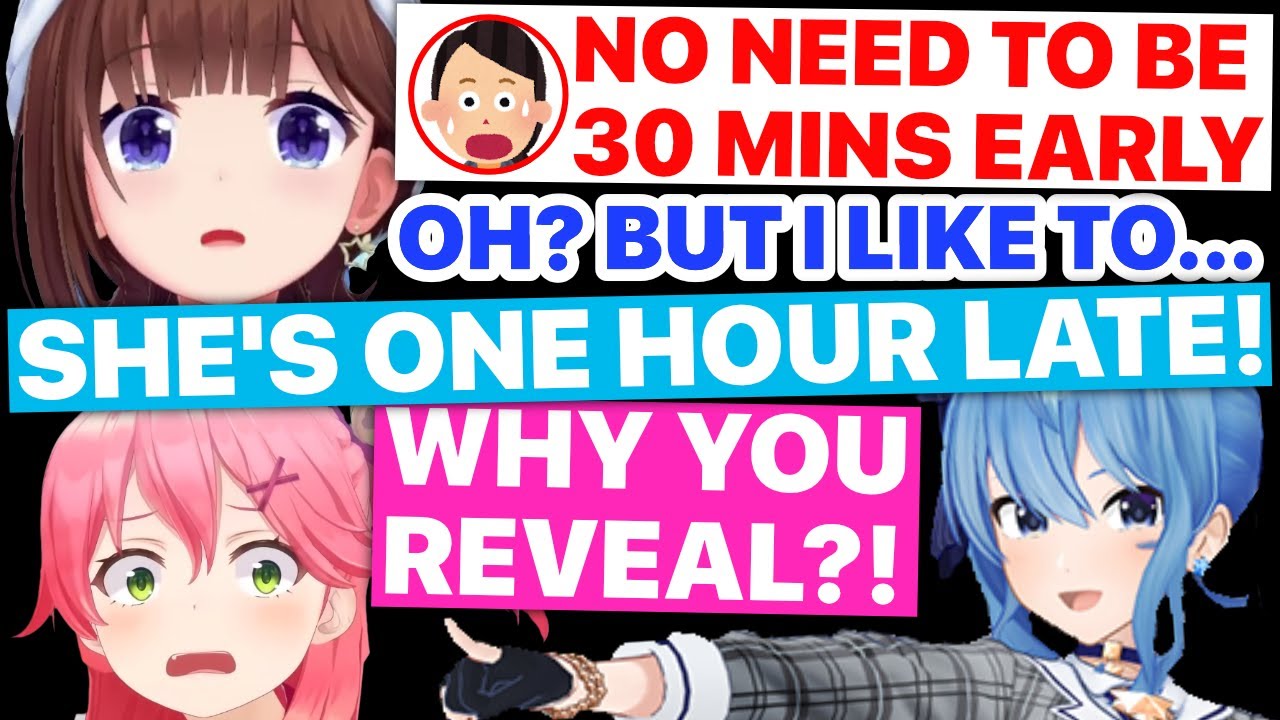 Sora Always Early & Miko 1 Hr Late Outed By Suisei (AZKi, Roboco / Hololive) [Eng Subs]
