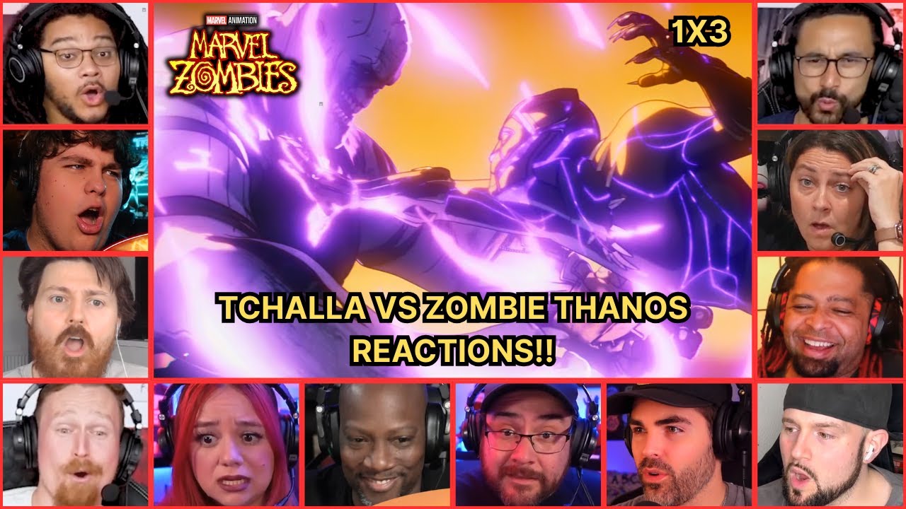 Reactors Reacting To Black Panther Vs Zombie Thanos Fight | Marvel Zombies Episode 3 Reaction Mashup