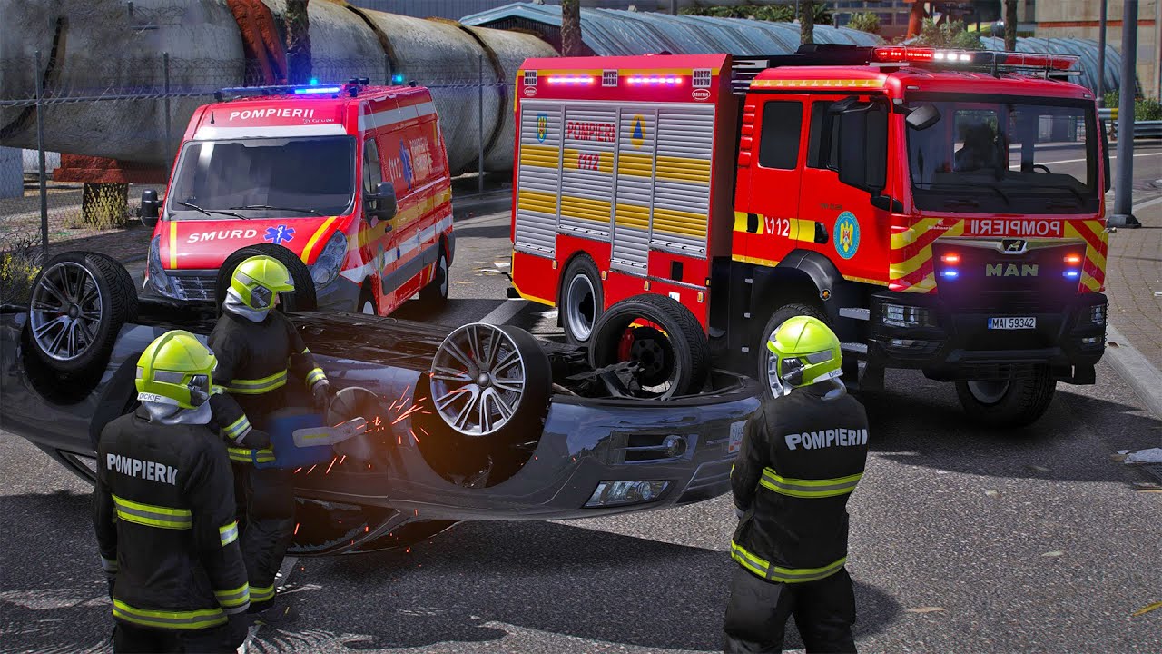 INTERVENTIE DE URGENTA!  ACCIDENT AUTO CU PERS. INCARCERATA - GTA 5 - POMPIERII - LSPDFR