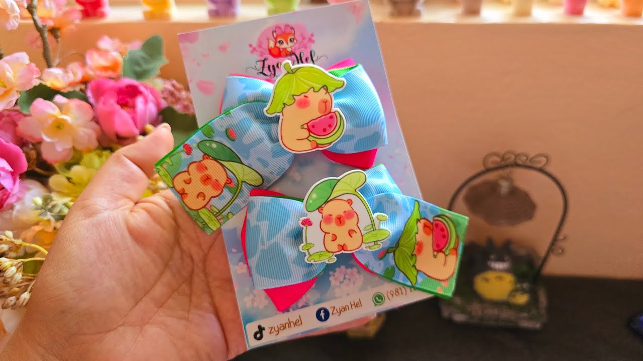 Moño cruzado con cinta prediseñada de 3.8cm de ancho. #diy #manualidades