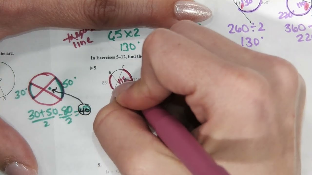 Pg. 879 Lesson 10.5: Angle Relationships in Circles| Big Ideas Textbook| Chapter 10