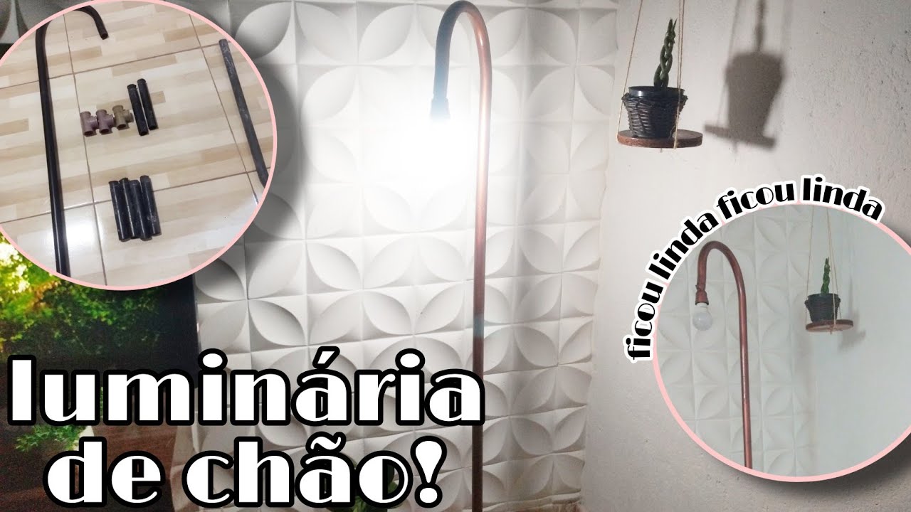 DIY:COMO FAZER LUMINÁRIA DE CHÃO COM CANO PVC BENGALA 😱