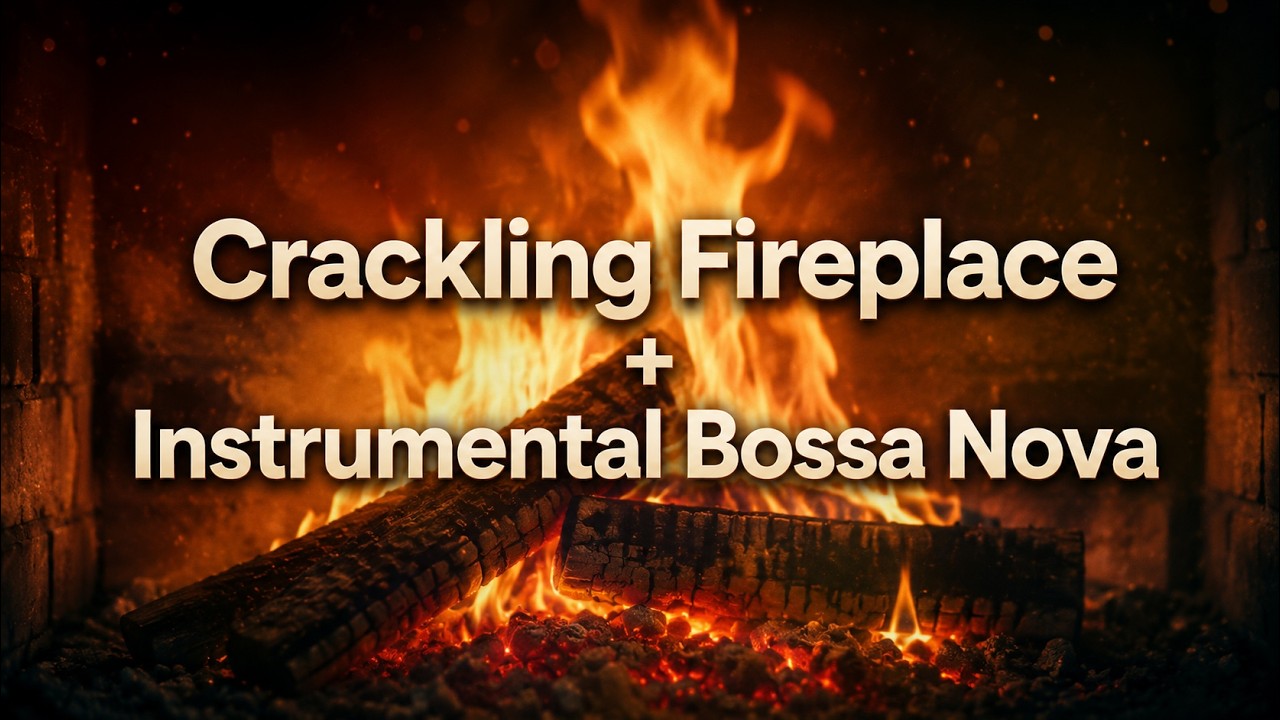 Crackling Fireplace + Instrumental Bossa Nova | Relaxing BGM 🪵🔥