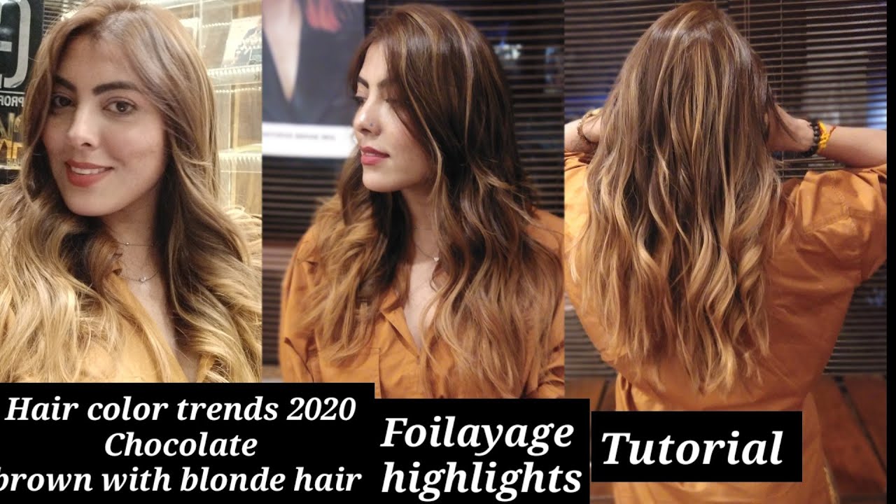 Hair color trends - Chocolate brown with Blonde - Foilayage highlights/Haircut expert Shyama's