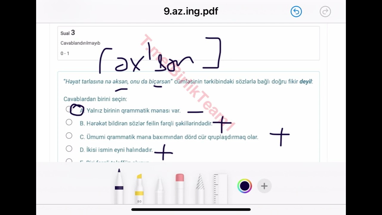 OTK (2022) - 9-cu sinif Buraxılış - Azərbaycan dili qrammatika