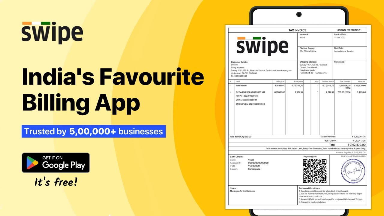 India's Favourite Billing App | Swipe Billing App