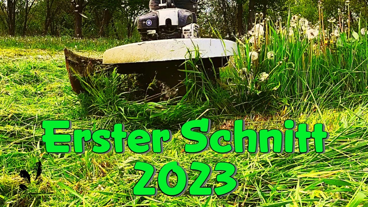 Erster Schnitt 2023 - Graseinsatz mit allen Geräten - Jansen Einachser - Branson 2505h