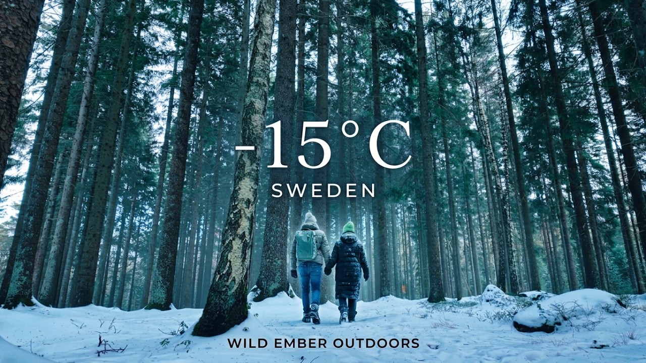 -15°C Winter Hike in the Forest | Frozen Lake Walk & Swedish Semla Break