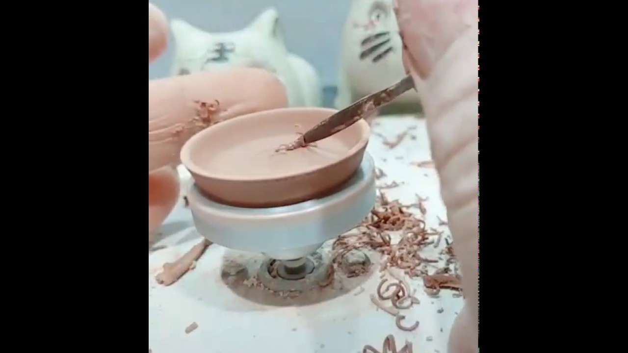 Throwing / Making Miniature Pottery on Wheel - Mini Life - #2 - Tik Tok China / Douyin