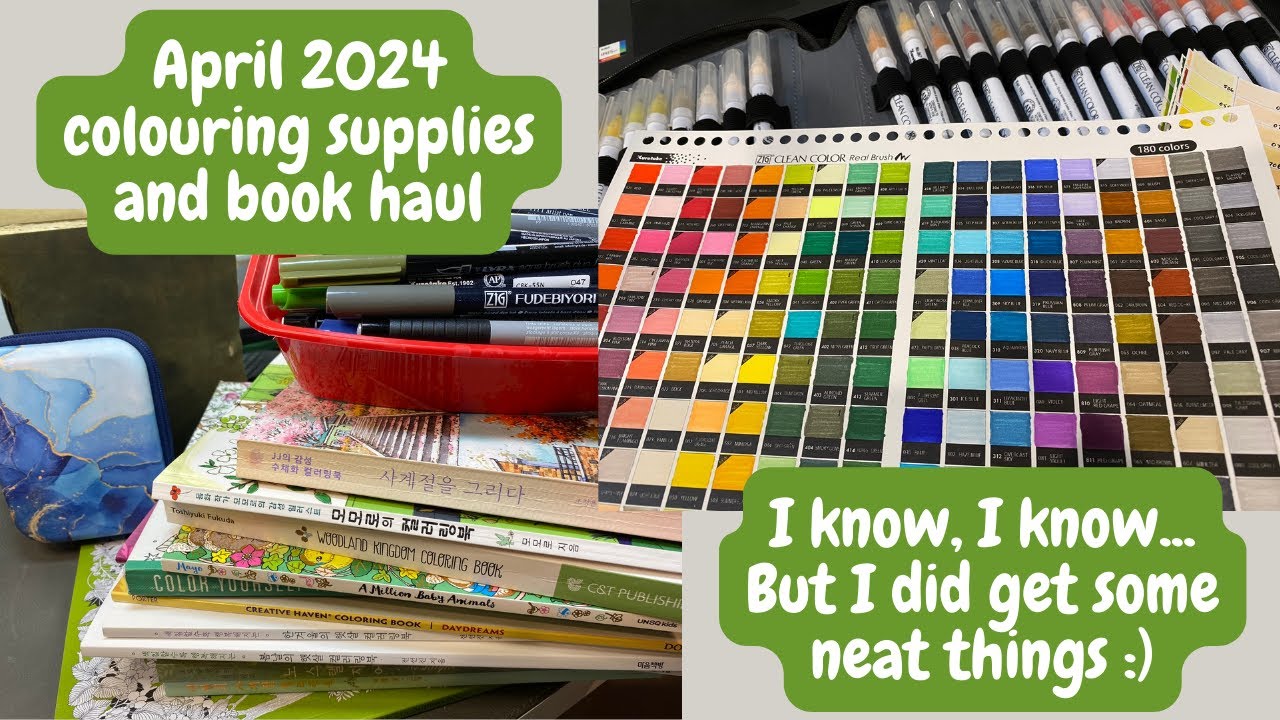 April 2024 colouring supplies and book haul | Adult Colouring