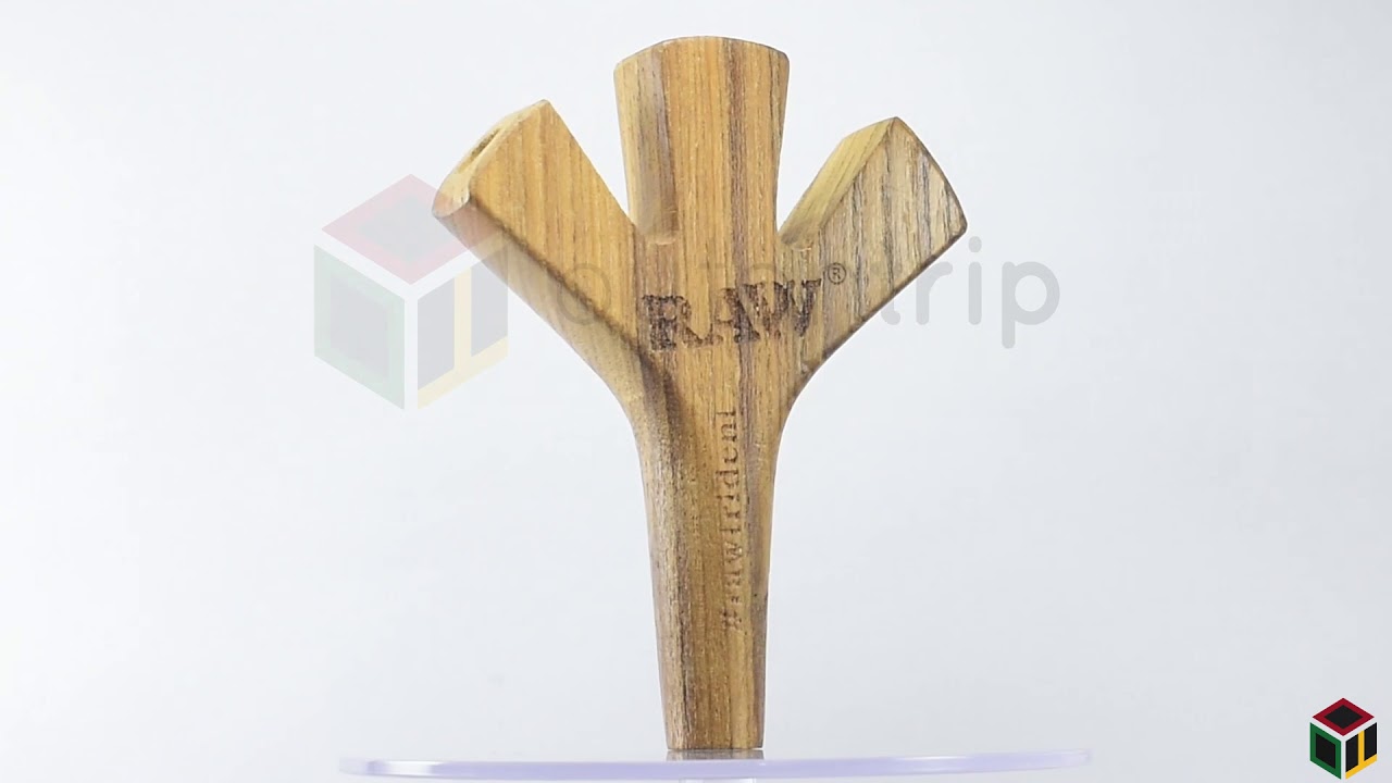 RAW TRIDENT WOODEN CIG HOLDER (HOLDS 3 JOINTS)