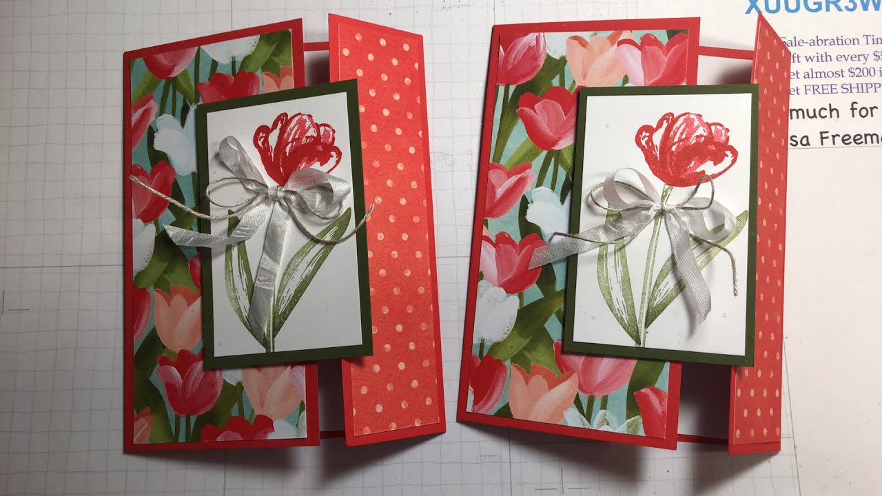 ❤️Easy Fun Fold Card Using Flowering Tulips from Stampin Up!