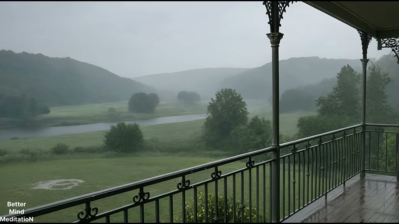 Rainy Afternoon from a Balcony 🌧️ | Relaxing Daytime Ambience