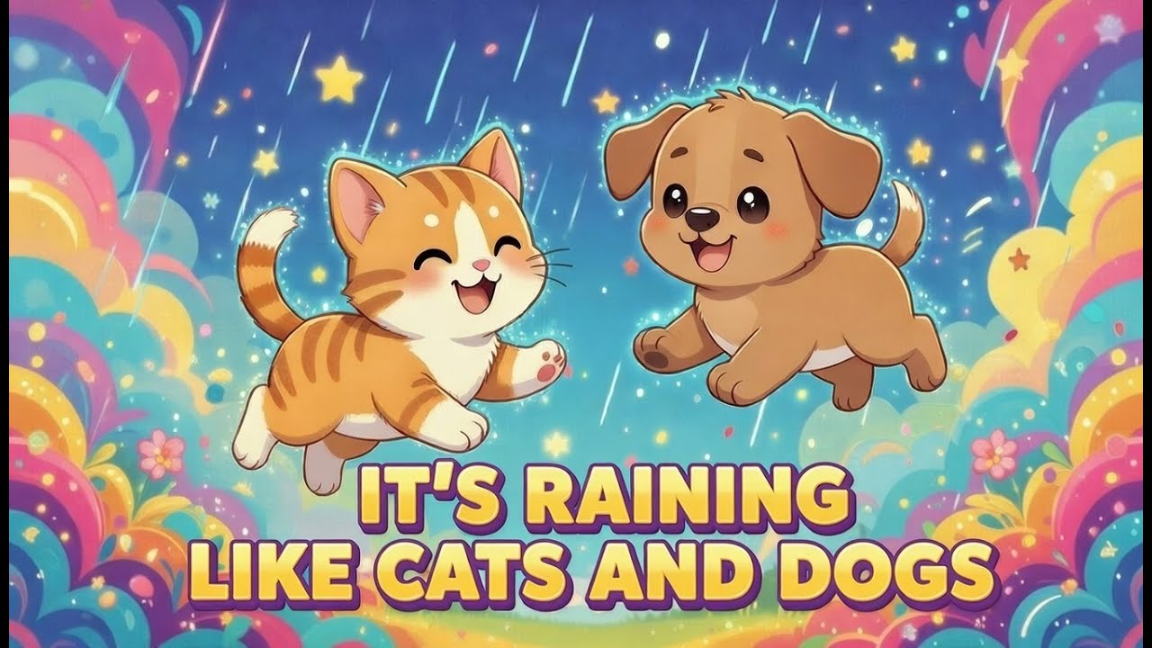 It's Raining Like Cat And Dog | Fun Idiom Song for Kids Learning English (#1)