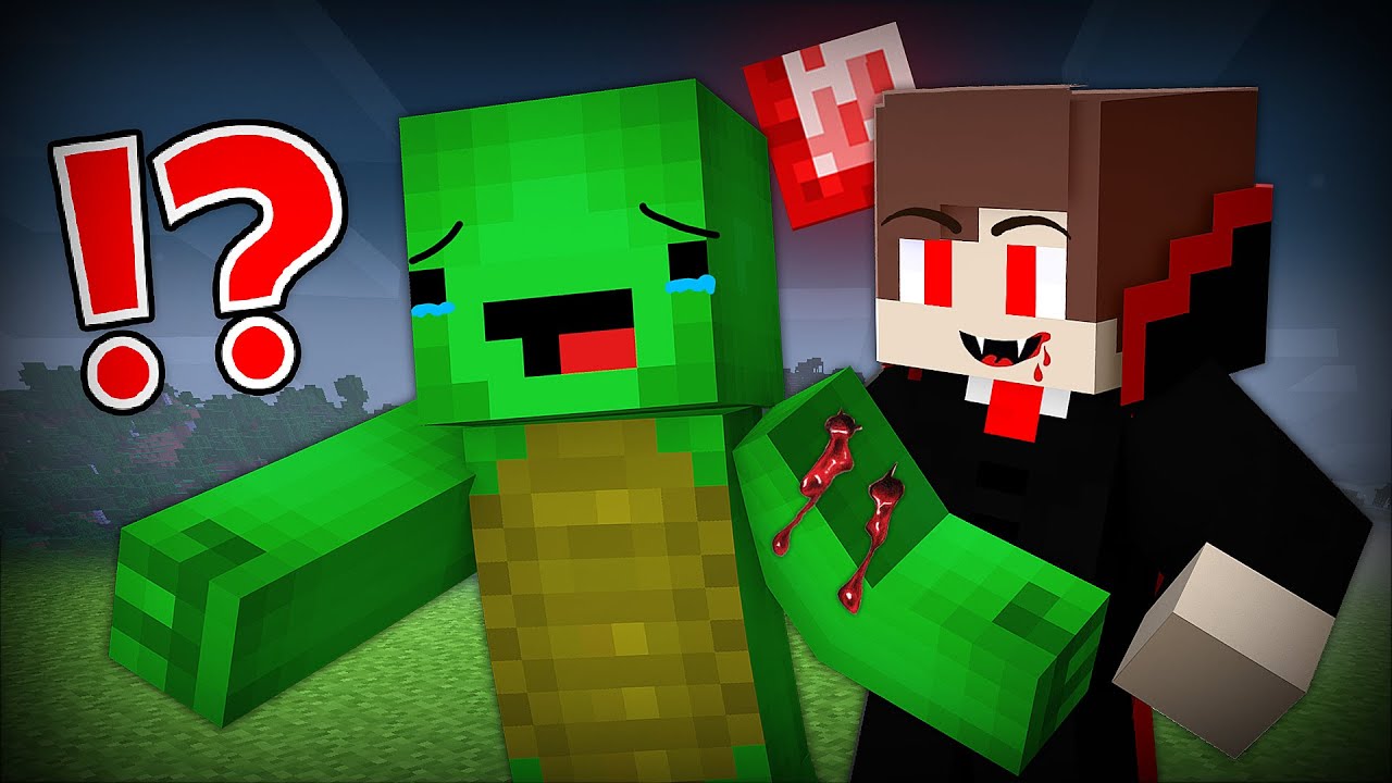 JJ Turned into a VAMPIRE and Bit Mikey in Minecraft - Maizen