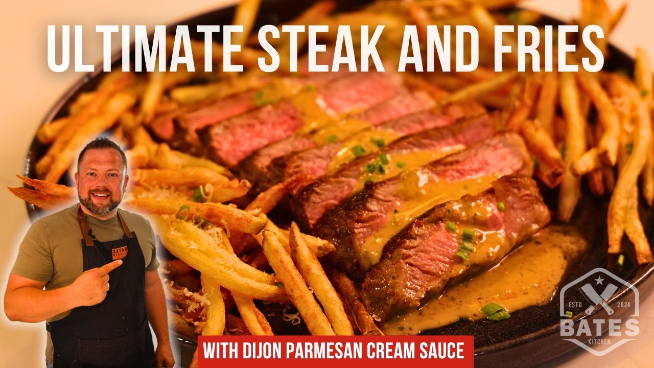 The Perfect Steak Dinner | With an Elevated Creamy Parmesan Cream Pan Sauce and Crispy Fries
