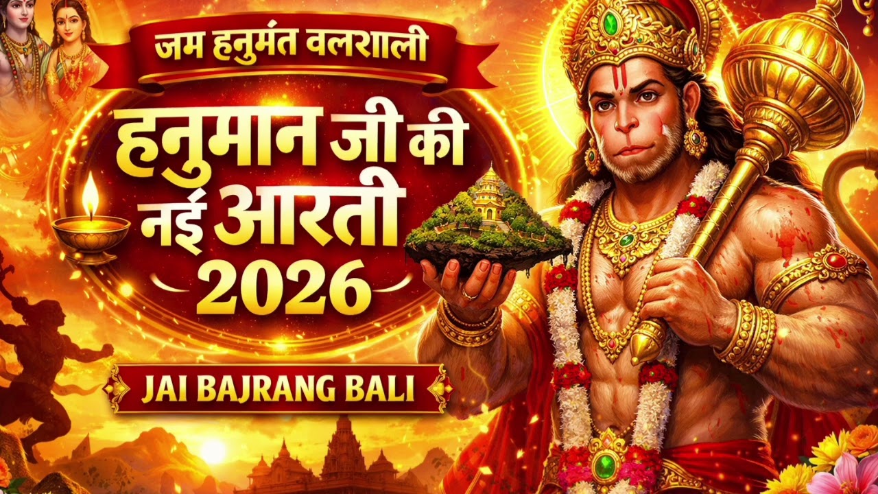हनुमान जी की नई आरती 2026 | जय हनुमंत बलशाली | Hanuman Ji Ki Aarti | Bajrangbali Bhajan | Aarti